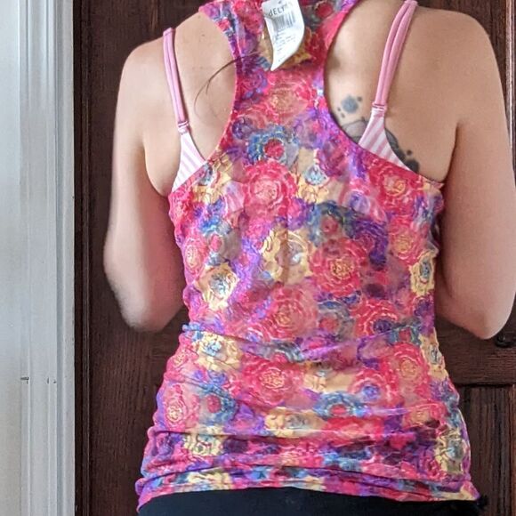 Vintage Delia's Floral‎ Mesh Lace Tank - Picture 5 of 7